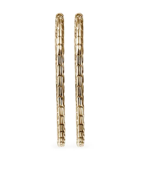 John Hardy arracadas JH Essential Flex de 39mm en oro amarillo de 14kt