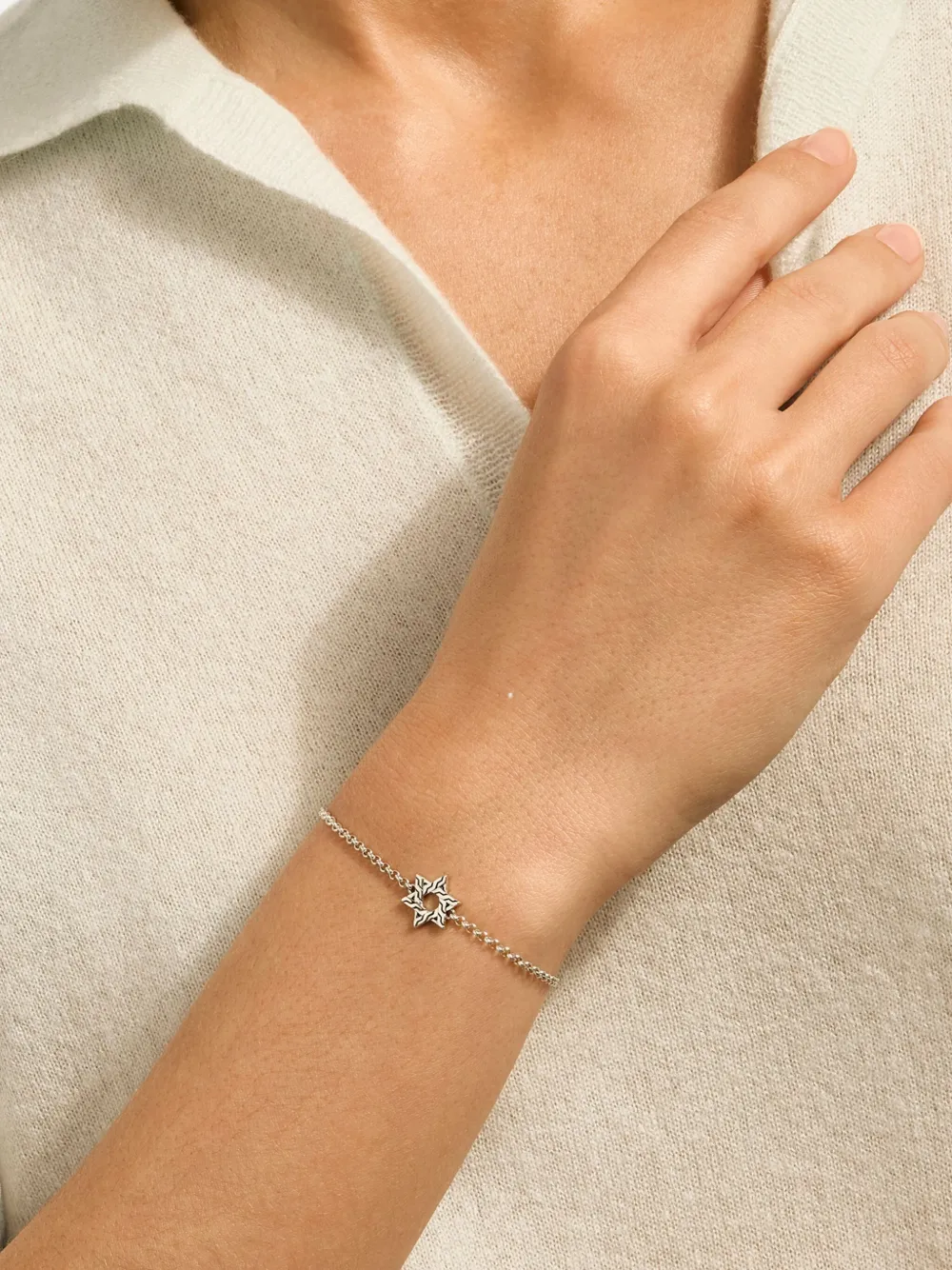 John Hardy Sterling Silver Jh Essential Star Of David Bracelet In Metallic