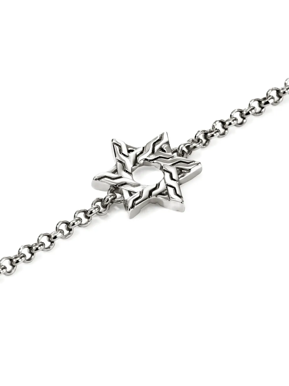 John Hardy Sterling Silver Jh Essential Star Of David Bracelet In Metallic