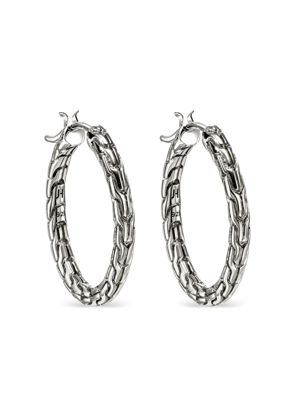 John Hardy Sterling Silver Jh Essential Hoop Earrings In Metallic
