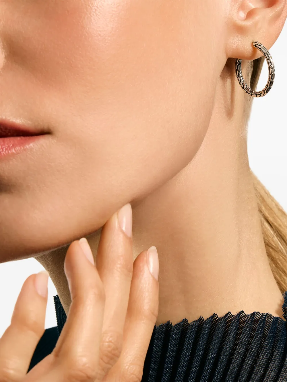 John Hardy Sterling Silver Jh Essential Hoop Earrings In Metallic