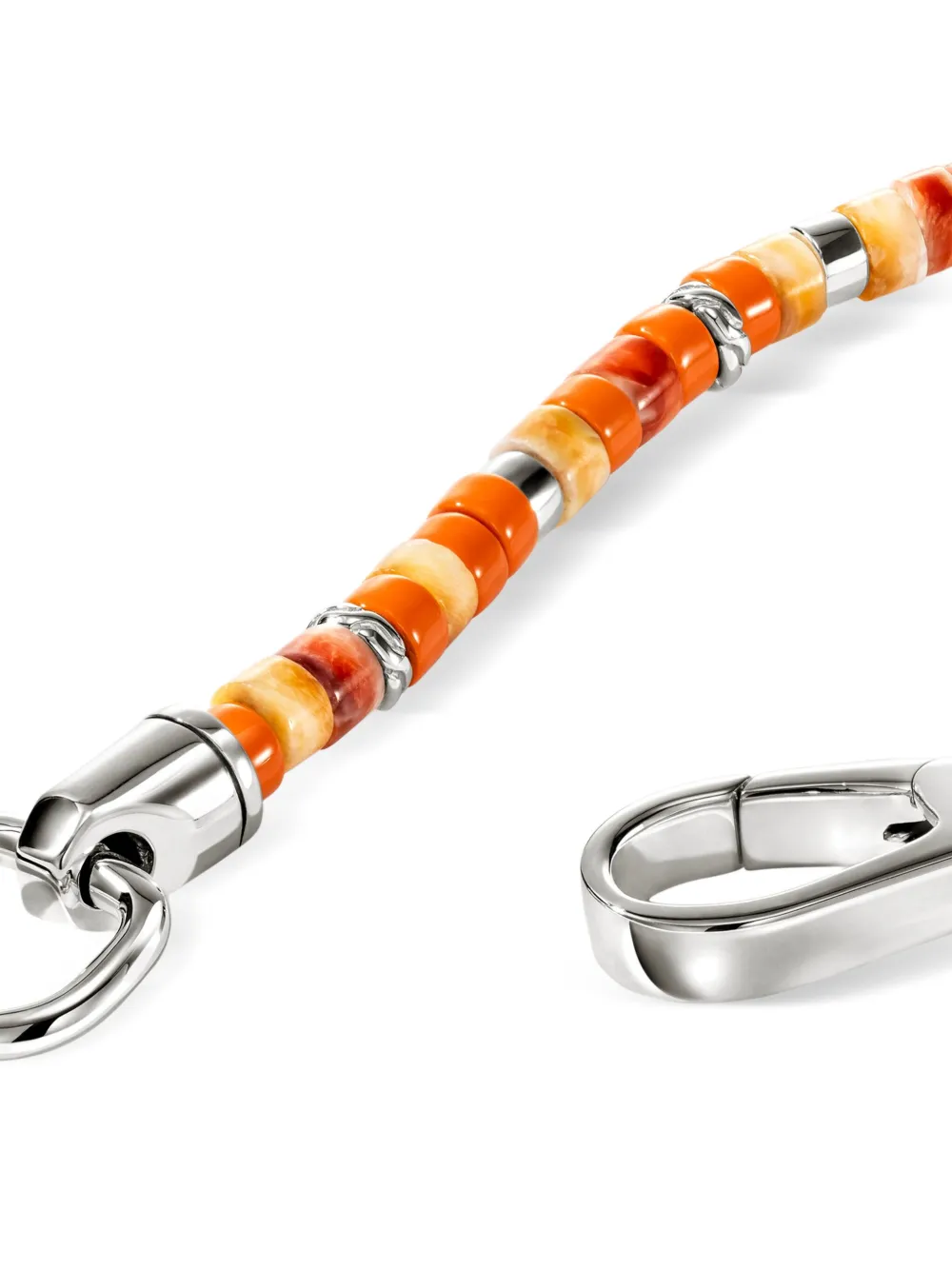 John Hardy Sterling Silver Coral Bead Bracelet In Silver
