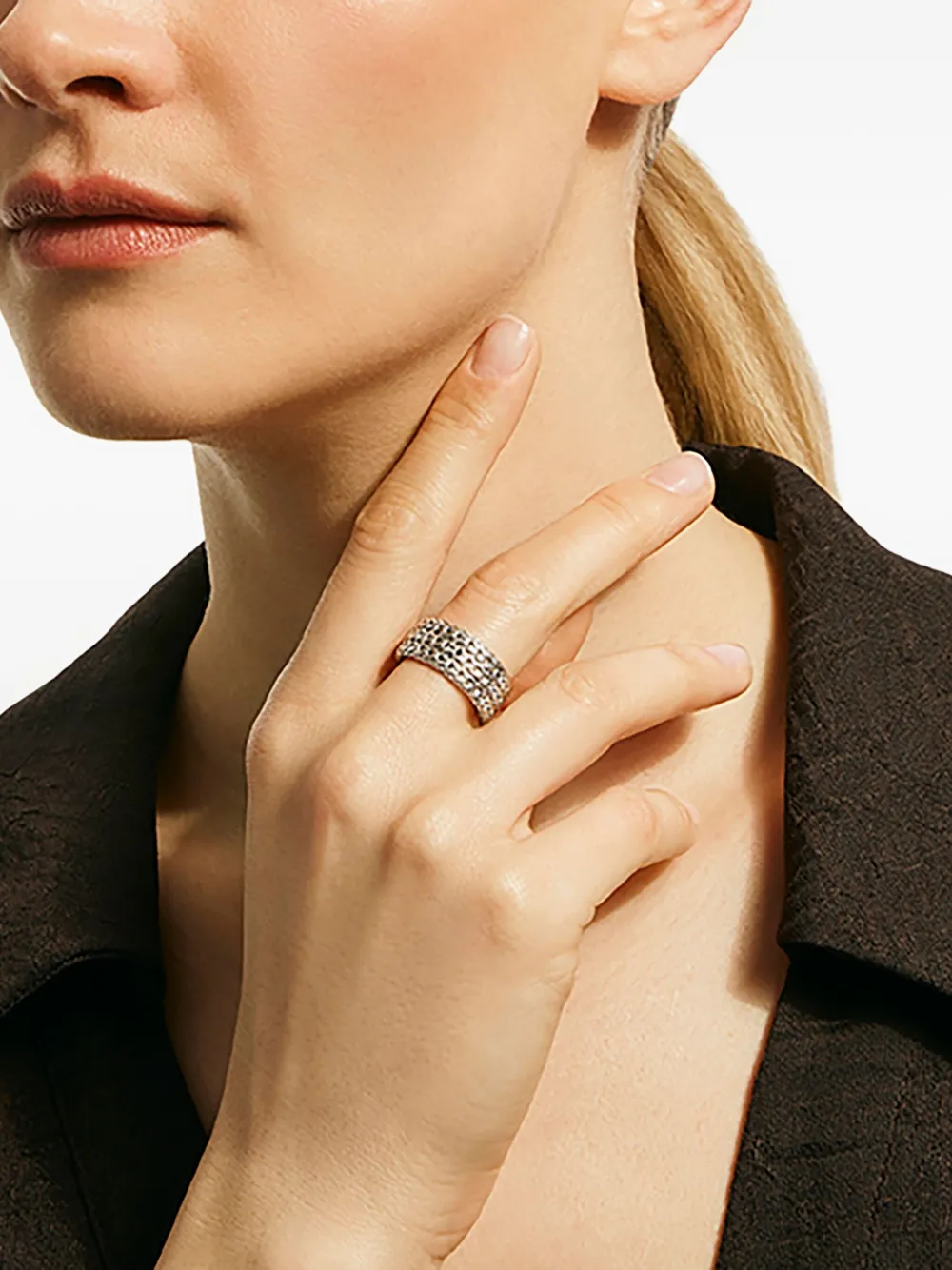 John Hardy Sterling Silver Icon Link Ring In Metallic