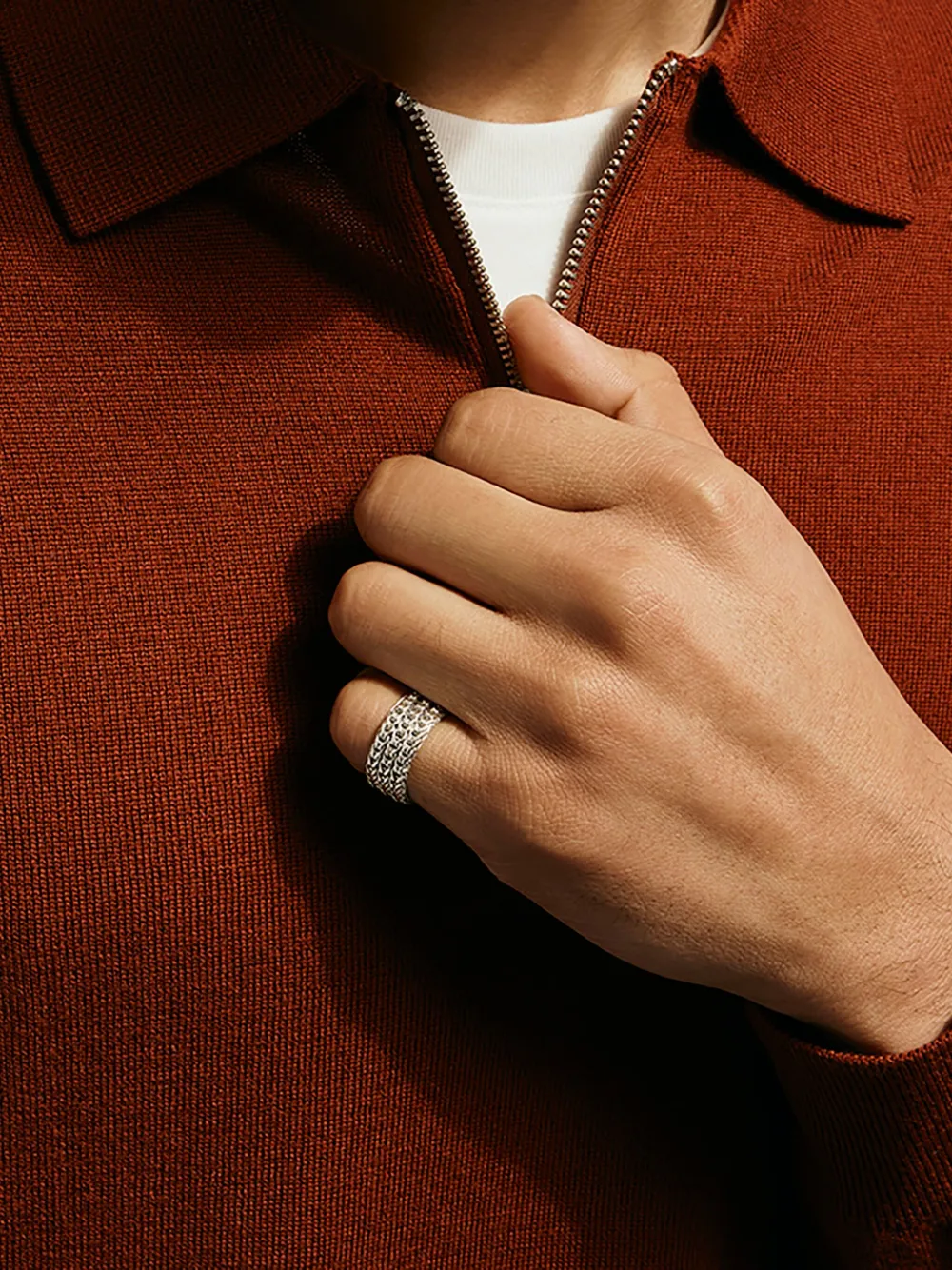John Hardy Sterling Silver Icon Link Ring In Metallic
