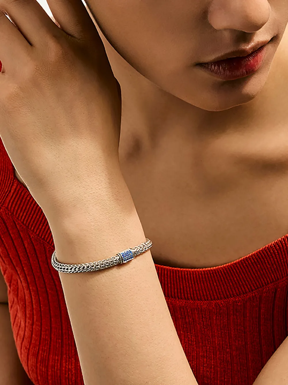 John Hardy Sterling Silver Icon Sapphire Bracelet In Silver