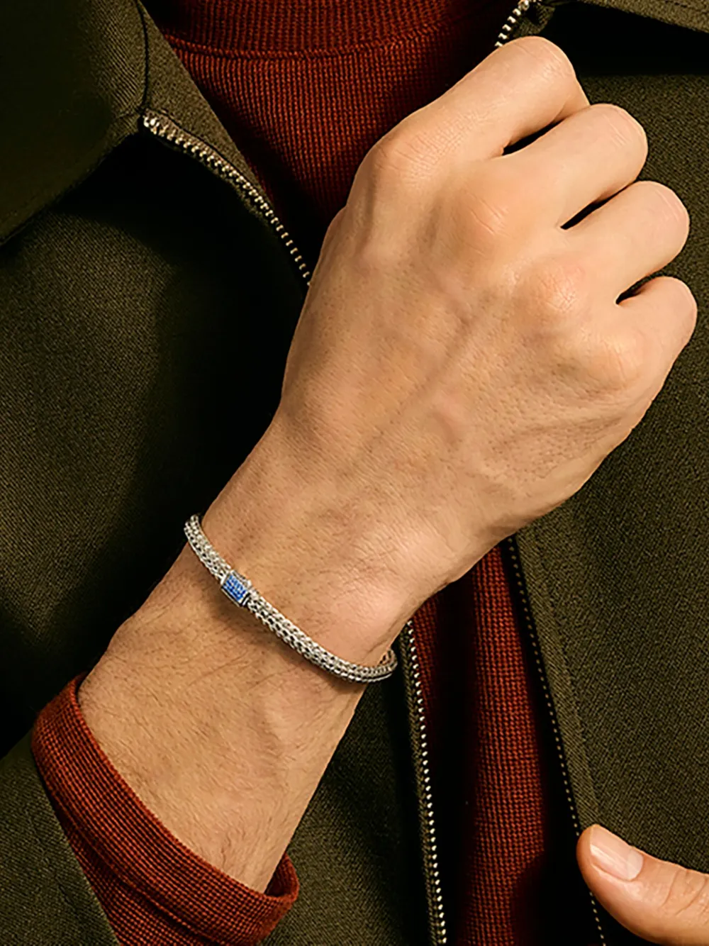 John Hardy Sterling Silver Icon Sapphire Bracelet In Silver