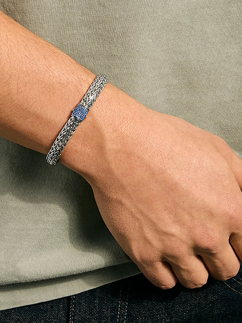 John Hardy Sterling Silver Sapphire Bracelet In Metallic