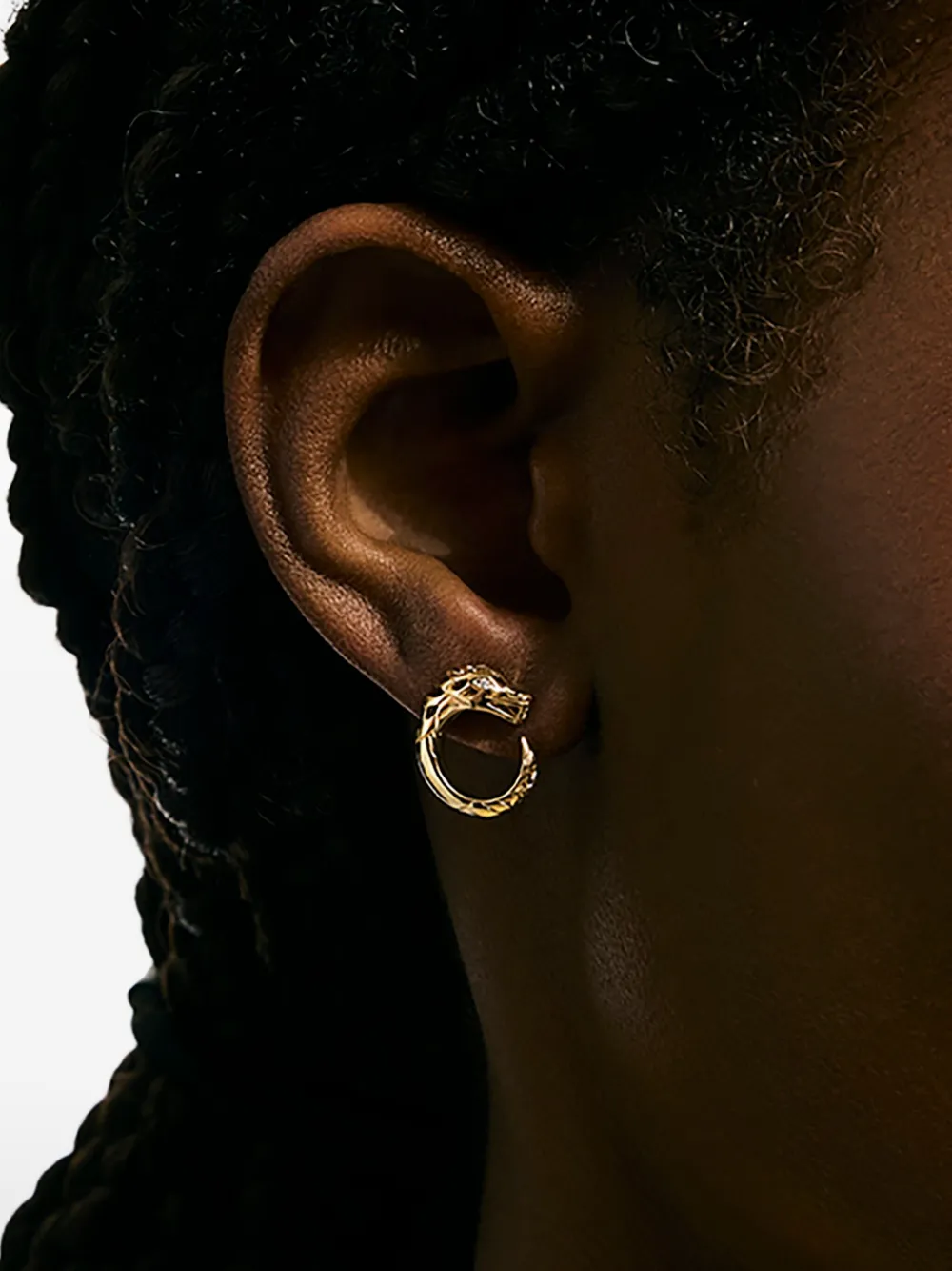 John Hardy 14k Yellow Gold Naga Diamond Earrings In Gold