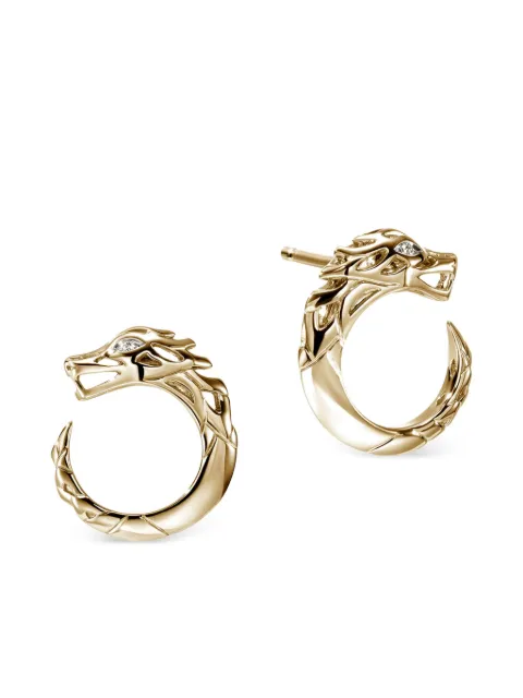 John Hardy aretes Naga en oro amarillo de 14kt con diamante