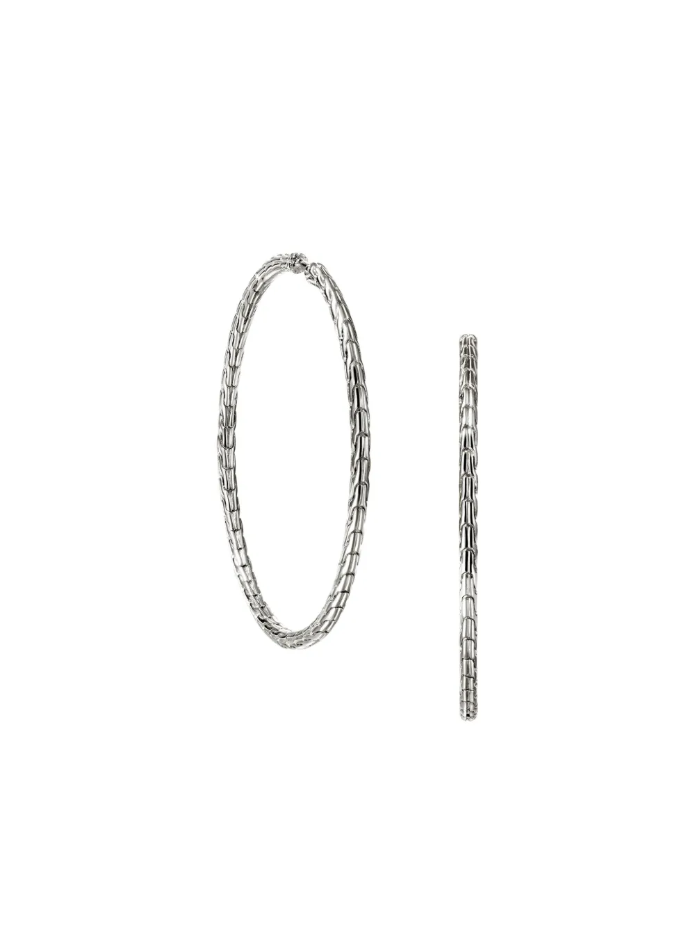 John Hardy Sterling Silver Jh Essential Flex Hoop Earrings In Silver