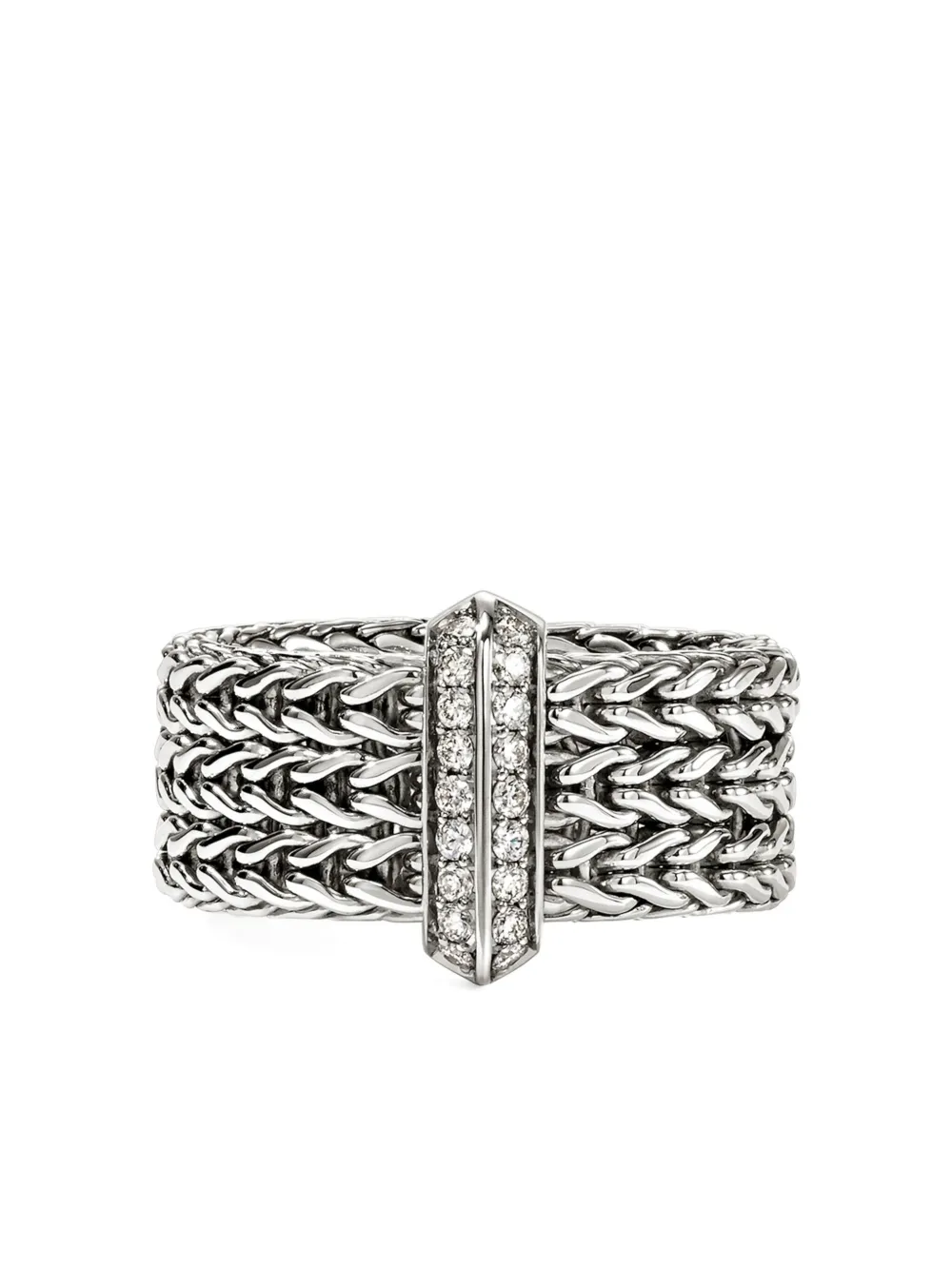 John Hardy Sterling Silver Diamond Ring In Silver
