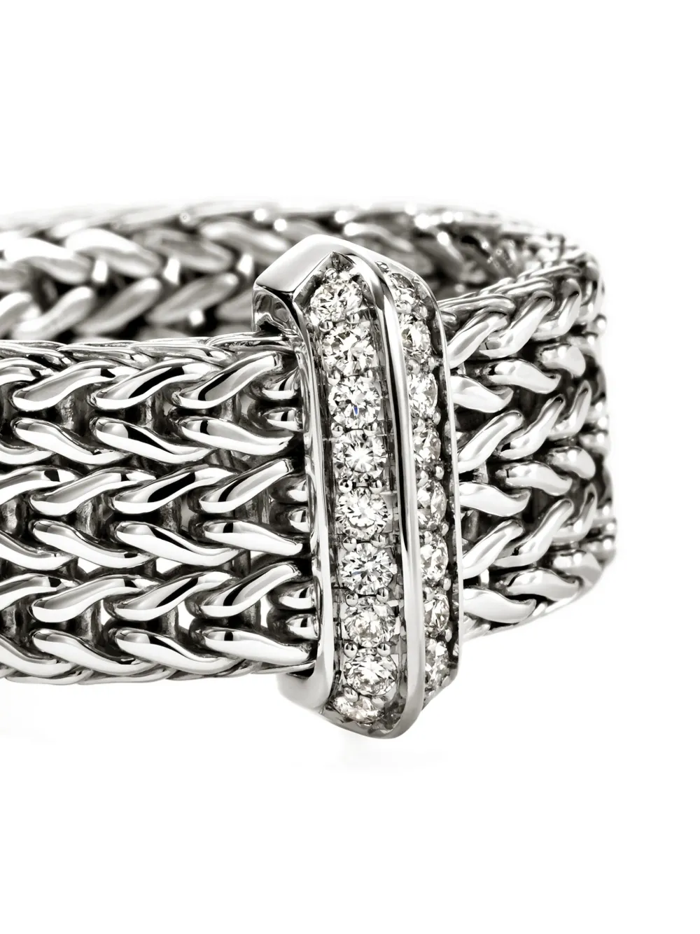 John Hardy Sterling Silver Diamond Ring In Silver