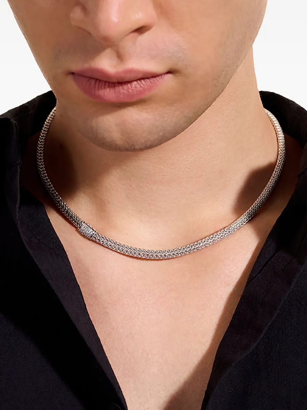 John Hardy Sterling Silver Diamond Fine Necklace In Metallic