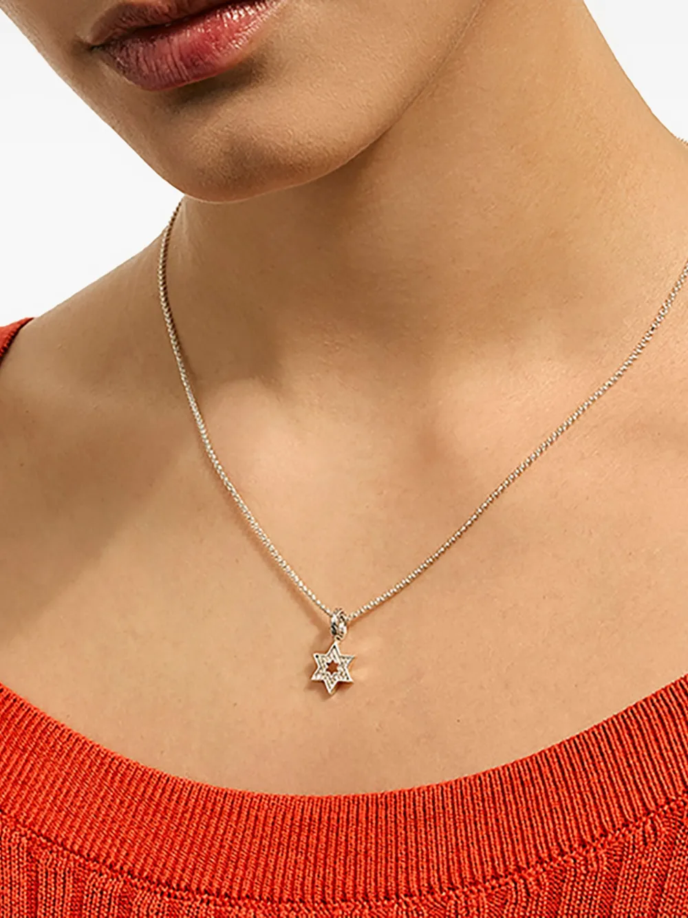 John Hardy Sterling Silver Star Of David Diamond Necklace In Metallic