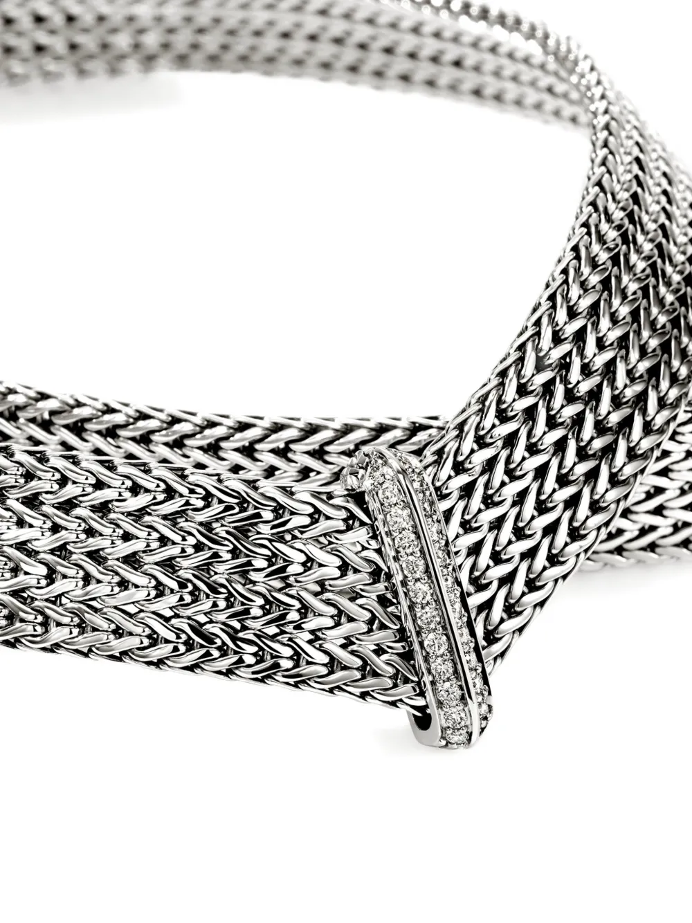 John Hardy Sterling Silver Diamond Necklace In Metallic