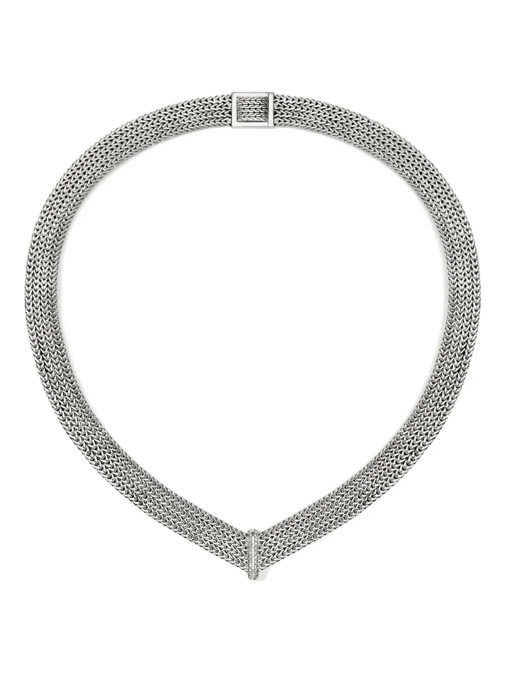 John Hardy Sterling Silver Diamond Necklace In Metallic