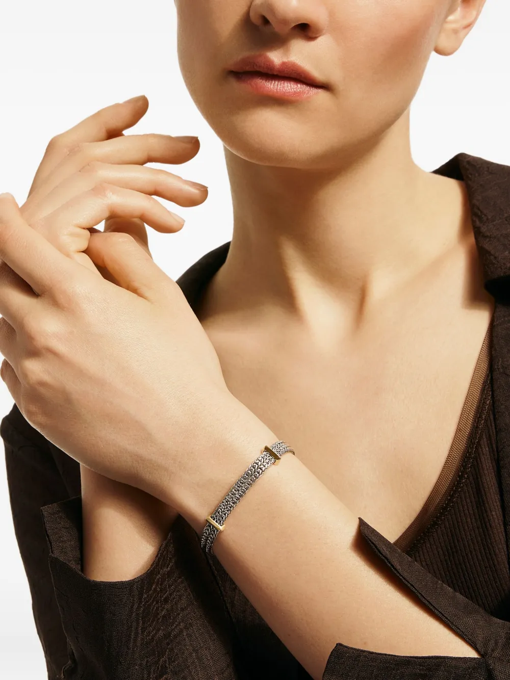 John Hardy 14k Yellow Gold And Sterling Silver Icon Link Bracelet In Metallic