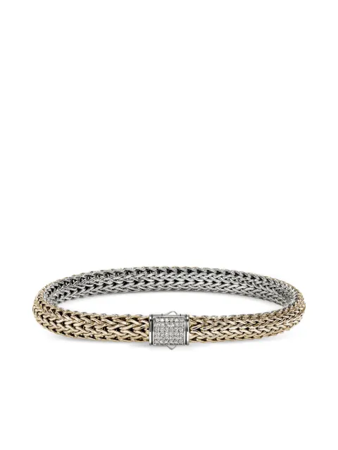 John Hardy sterling silver 14K yellow gold diamond bracelet