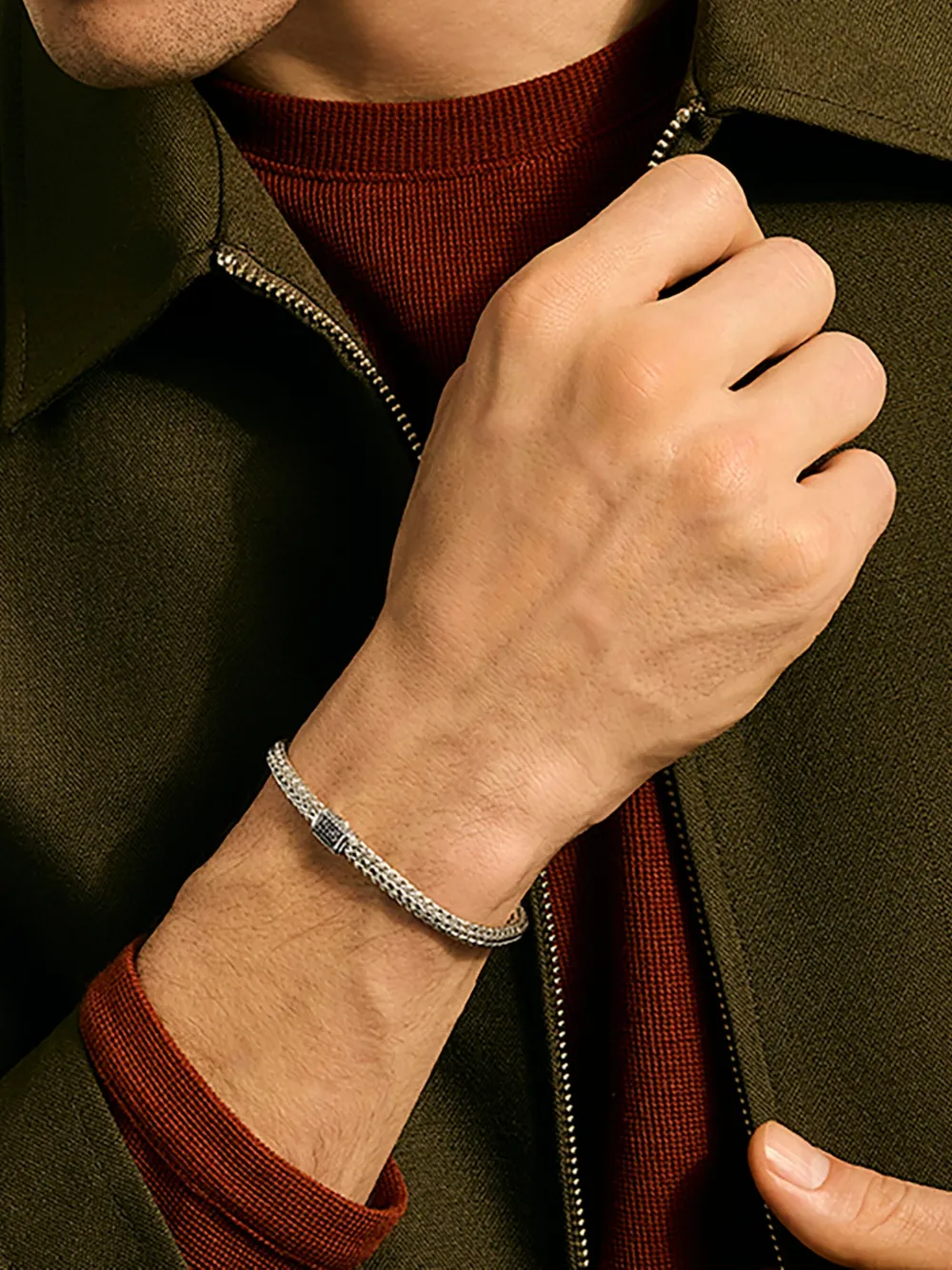 John Hardy Sterling Silver Sapphire Bracelet In Metallic