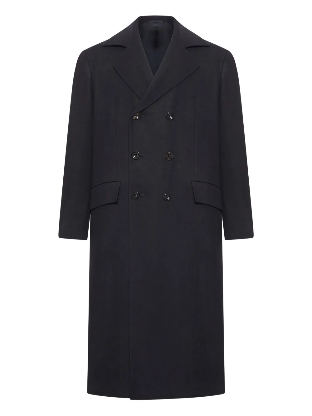 Kiton buttoned double-breasted coat | Black | Image 1