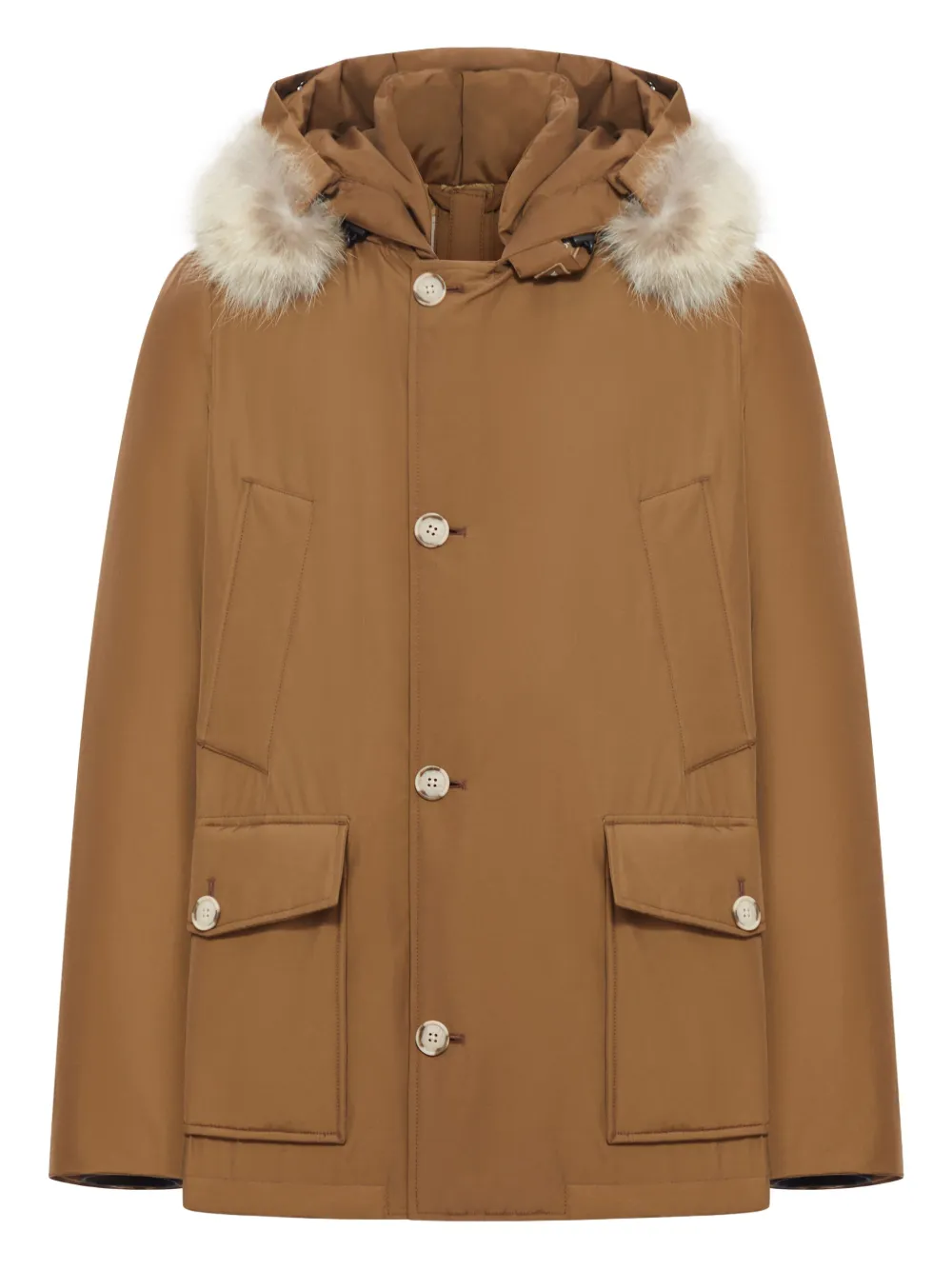 Woolrich removable-fur hooded jacket | Brown | Image 1