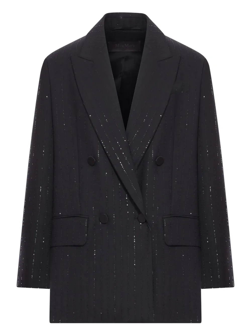 Max Mara Double-breasted Blazer In Black
