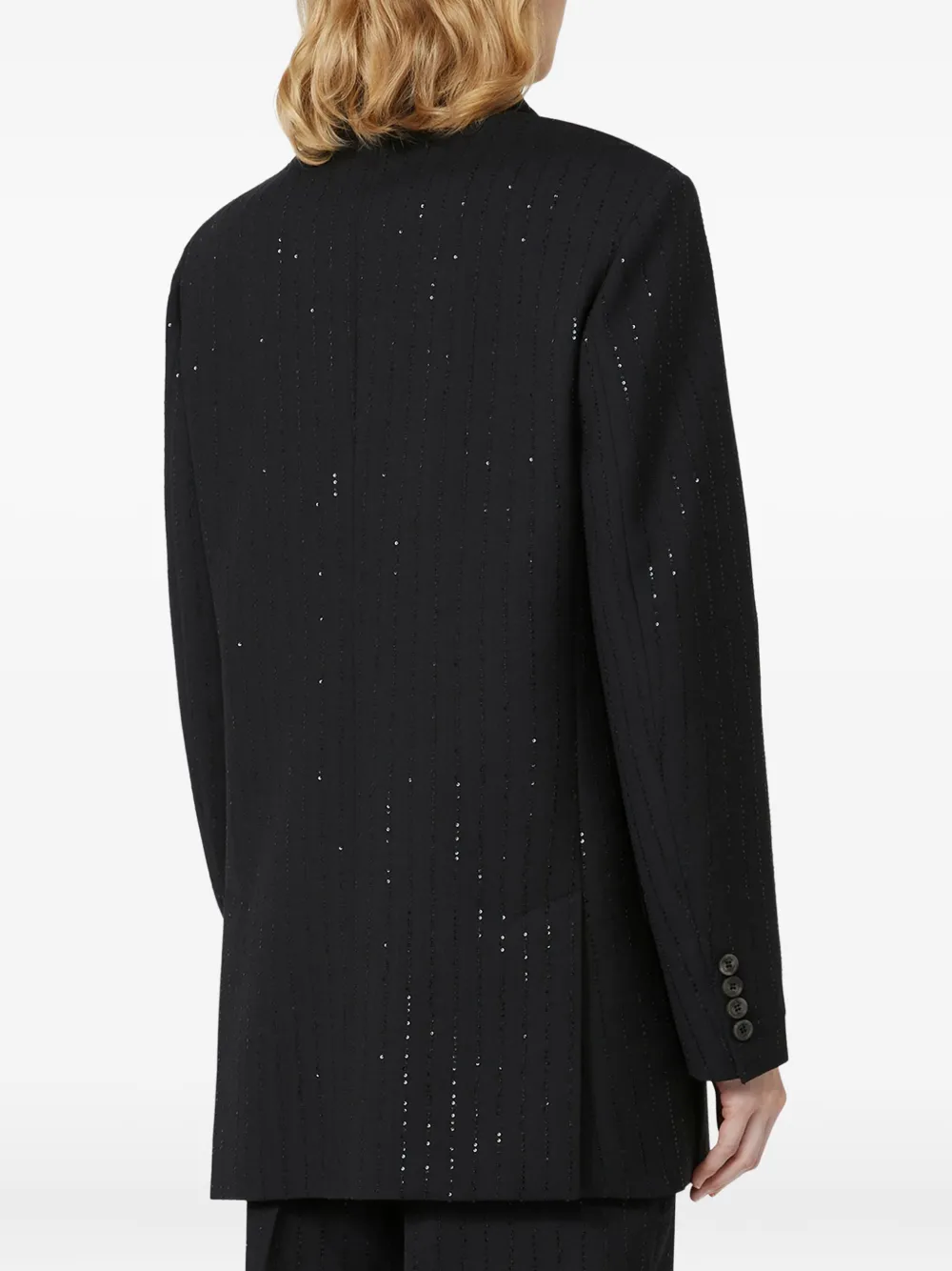 Max Mara Double-breasted Blazer In Black