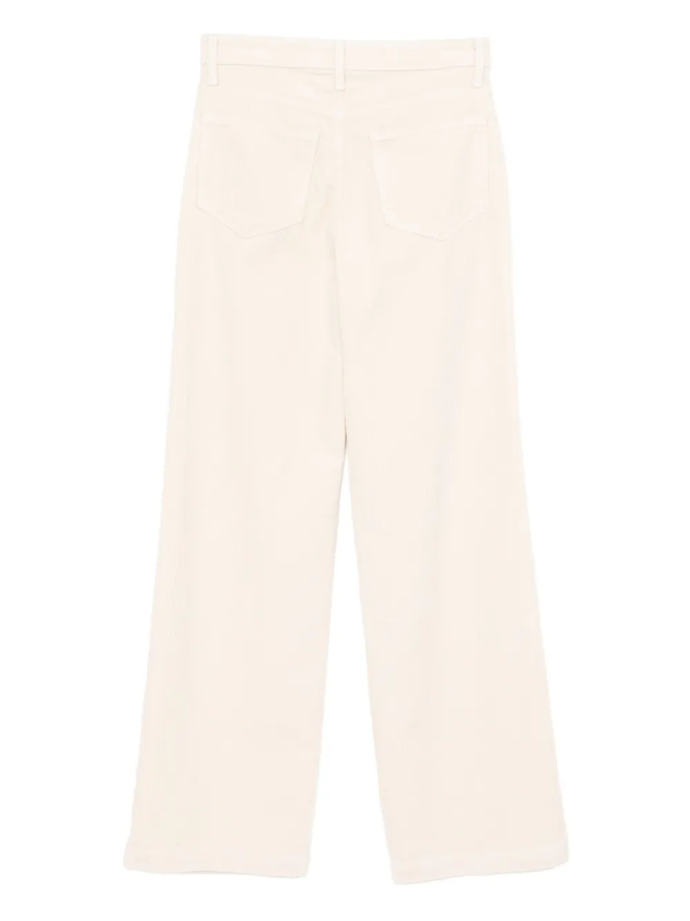 L'Agence Ribfluwelen broek met wijde pijpen Beige