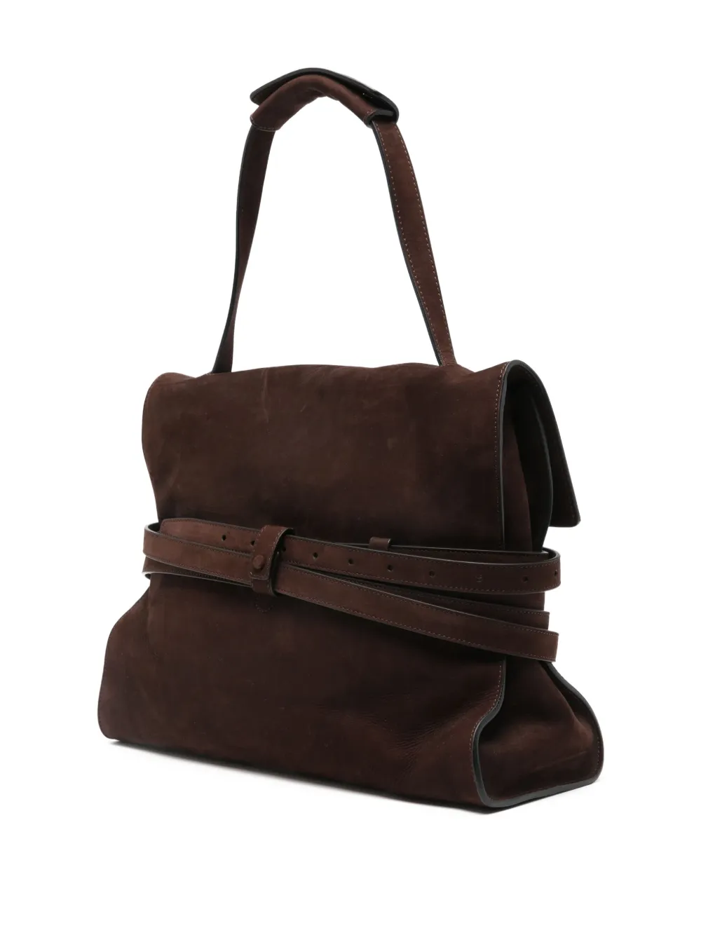 Moschino Nubuck leren shopper met gesp Bruin