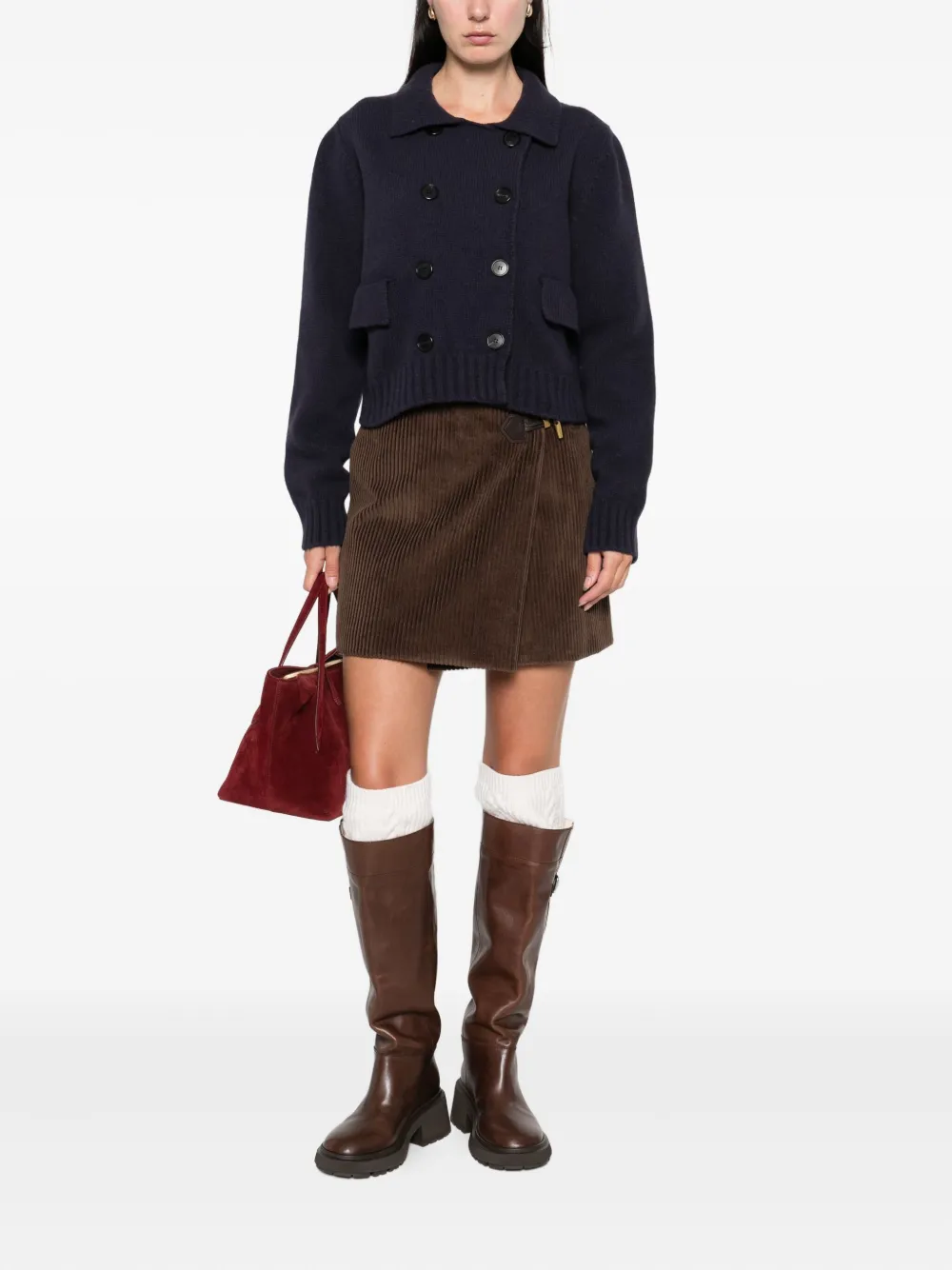 Moschino Ribfluwelen mini-rok - Bruin