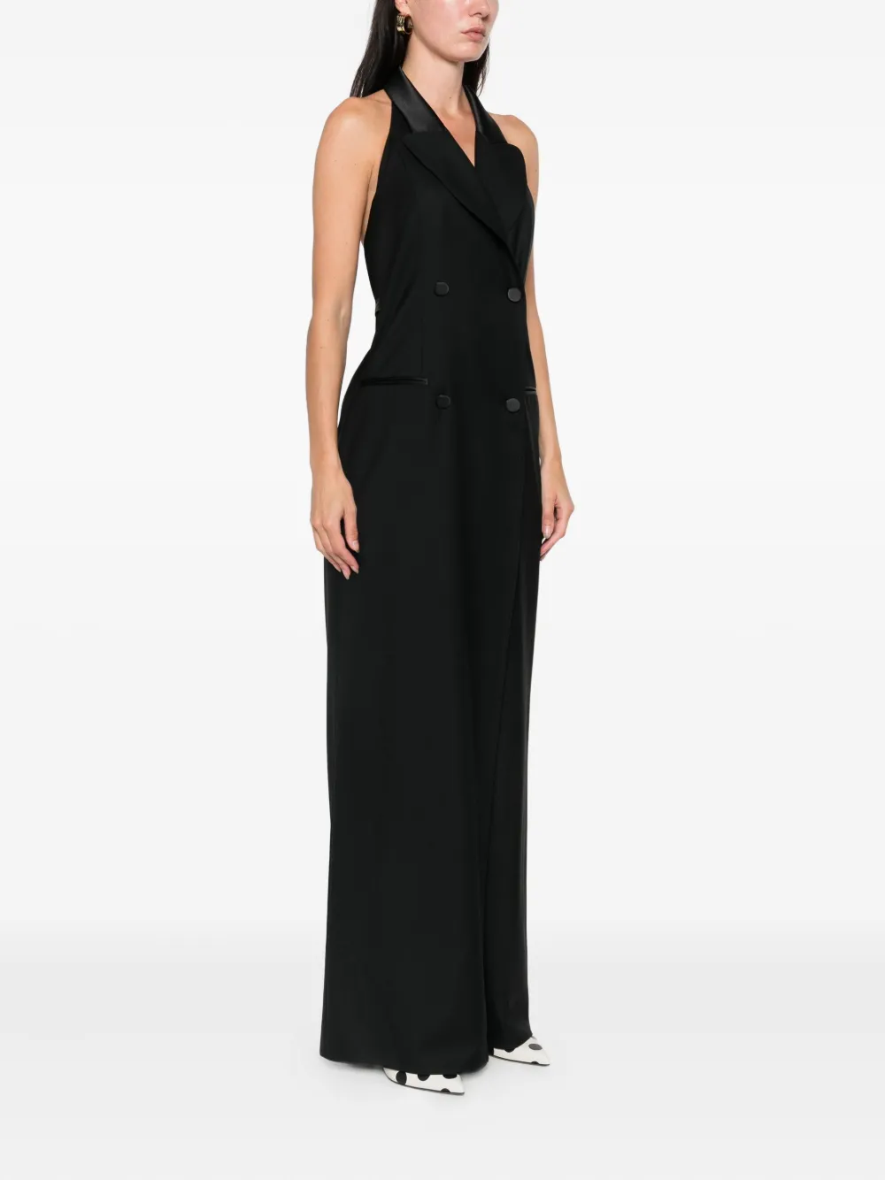 Moschino Halterjurk met dubbele rij knopen Zwart