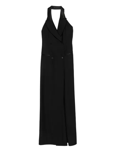 Moschino vestido con cuello halter y doble botonadura