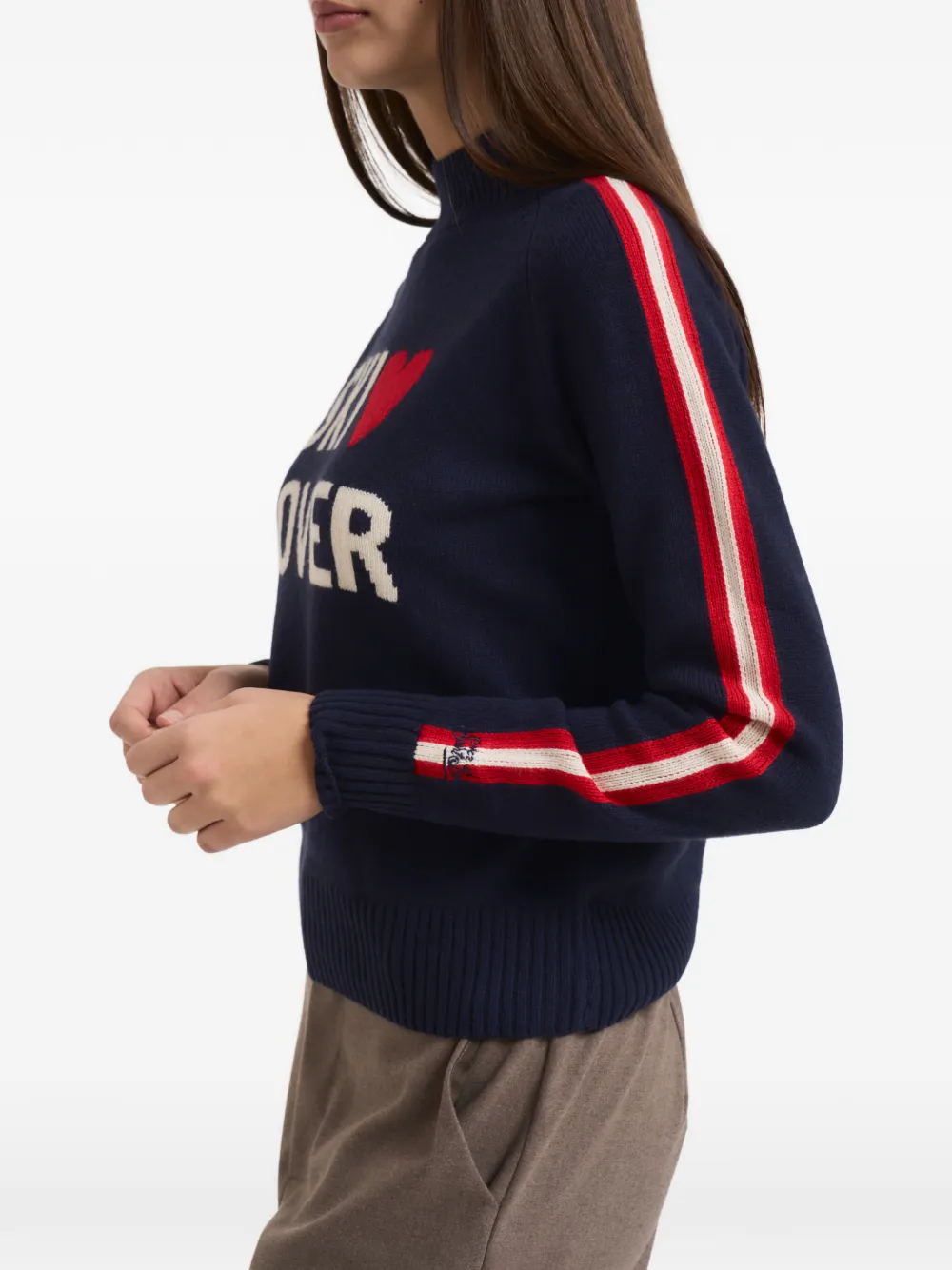 Mc2 Saint Barth Stripe Ski Lover Knitwear In Blue