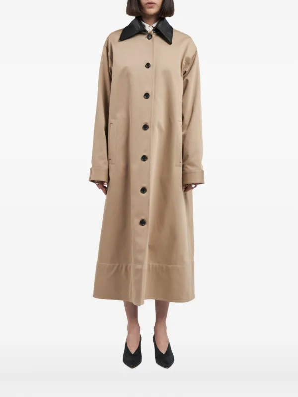 Maria McManus Single-breasted Spread-collar Coat in Neutrals