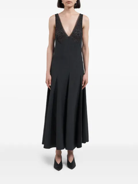 Maria McManus lace-detail V-neck midi dress