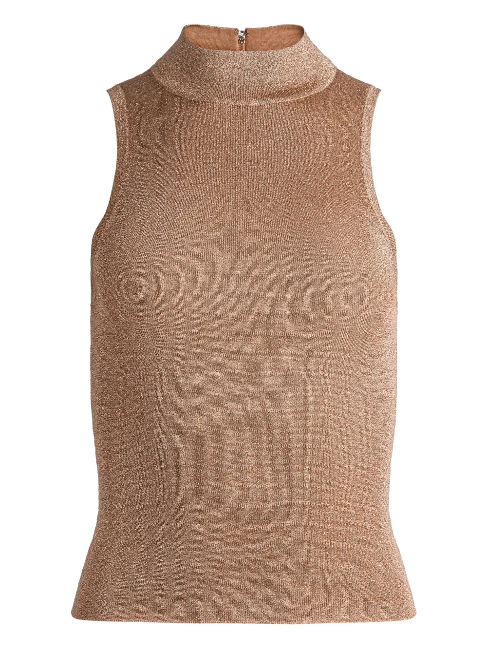 Alice And Olivia Darcey Metallic Tank Top In Brown