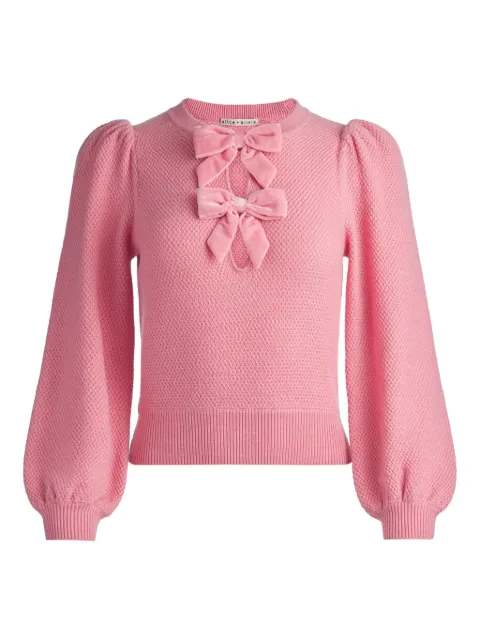 alice + olivia Doris puff-sleeve bow sweater