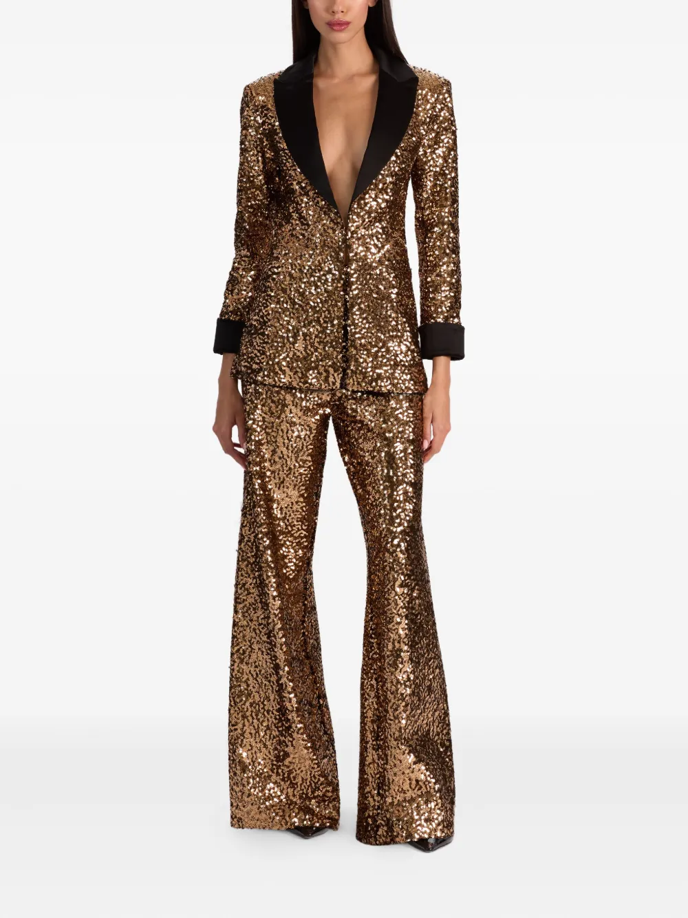 alice + olivia Justin sequin roll-cuff blazer | Blazers | Image 2
