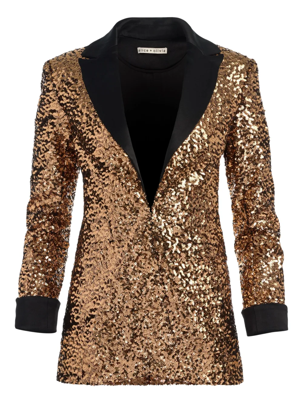 alice + olivia Justin sequin roll-cuff blazer | Gold | Image 1
