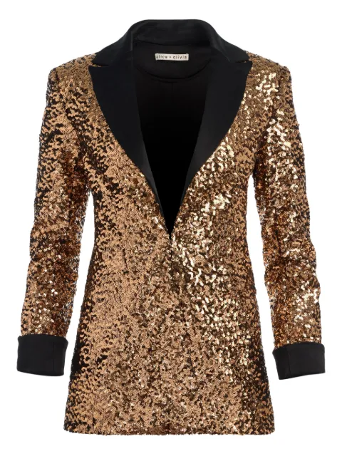 alice + olivia Justin sequin roll-cuff blazer