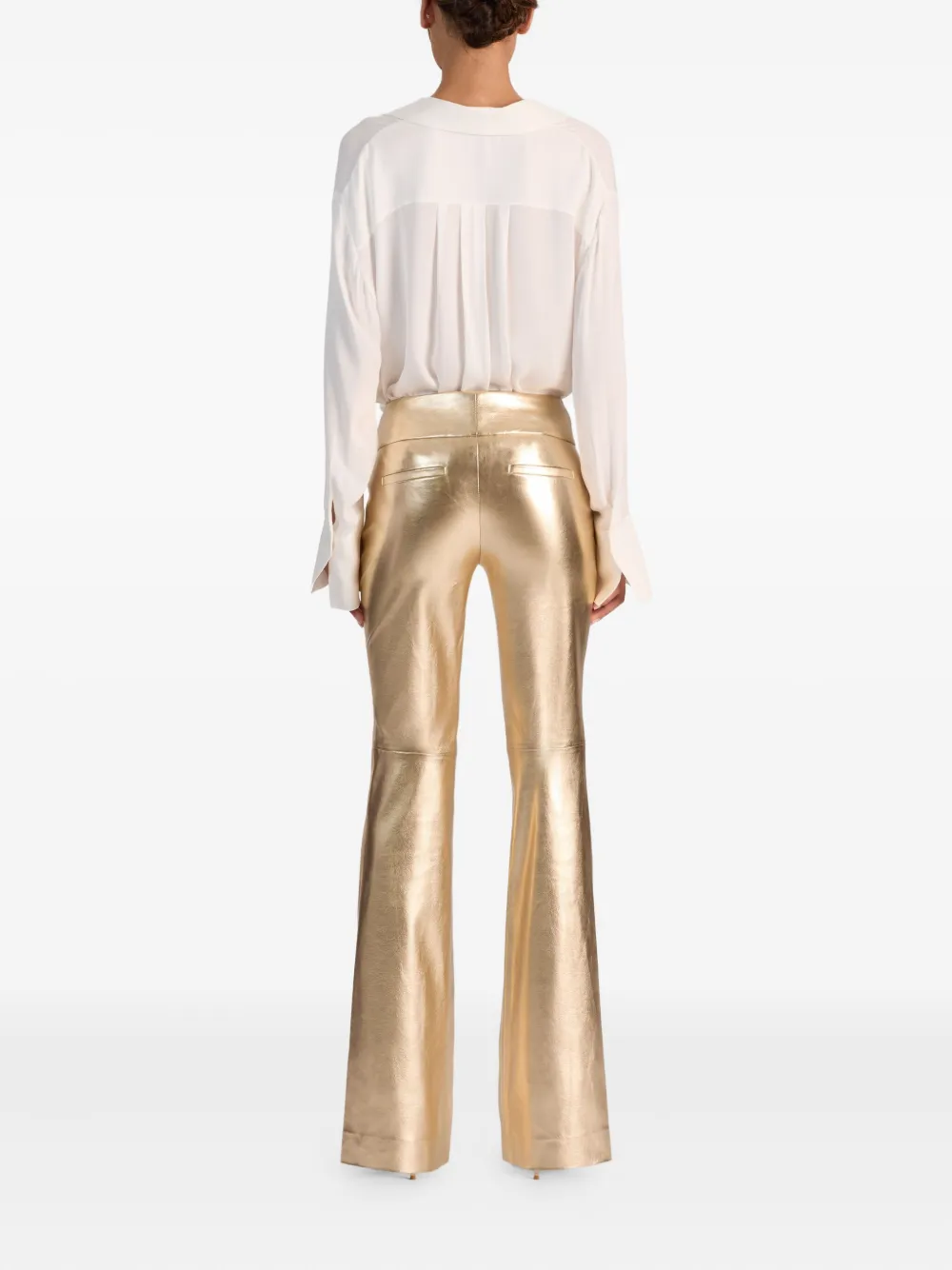 Alice And Olivia Olivia Bootcut Trousers In Gold