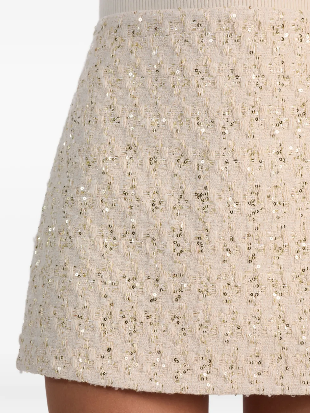 Alice And Olivia Rubi Sequin Mini Skirt In Neutral