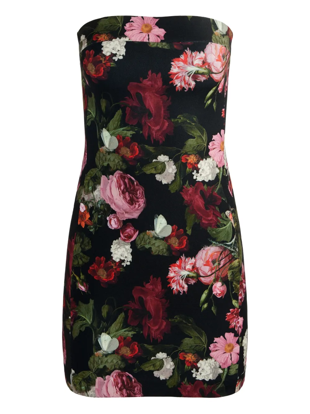 Alice And Olivia Kelly Floral Mini Dress In Black