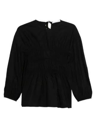 Cecilie Bahnsen Long Sleeve Stitch Top | Black | FARFETCH