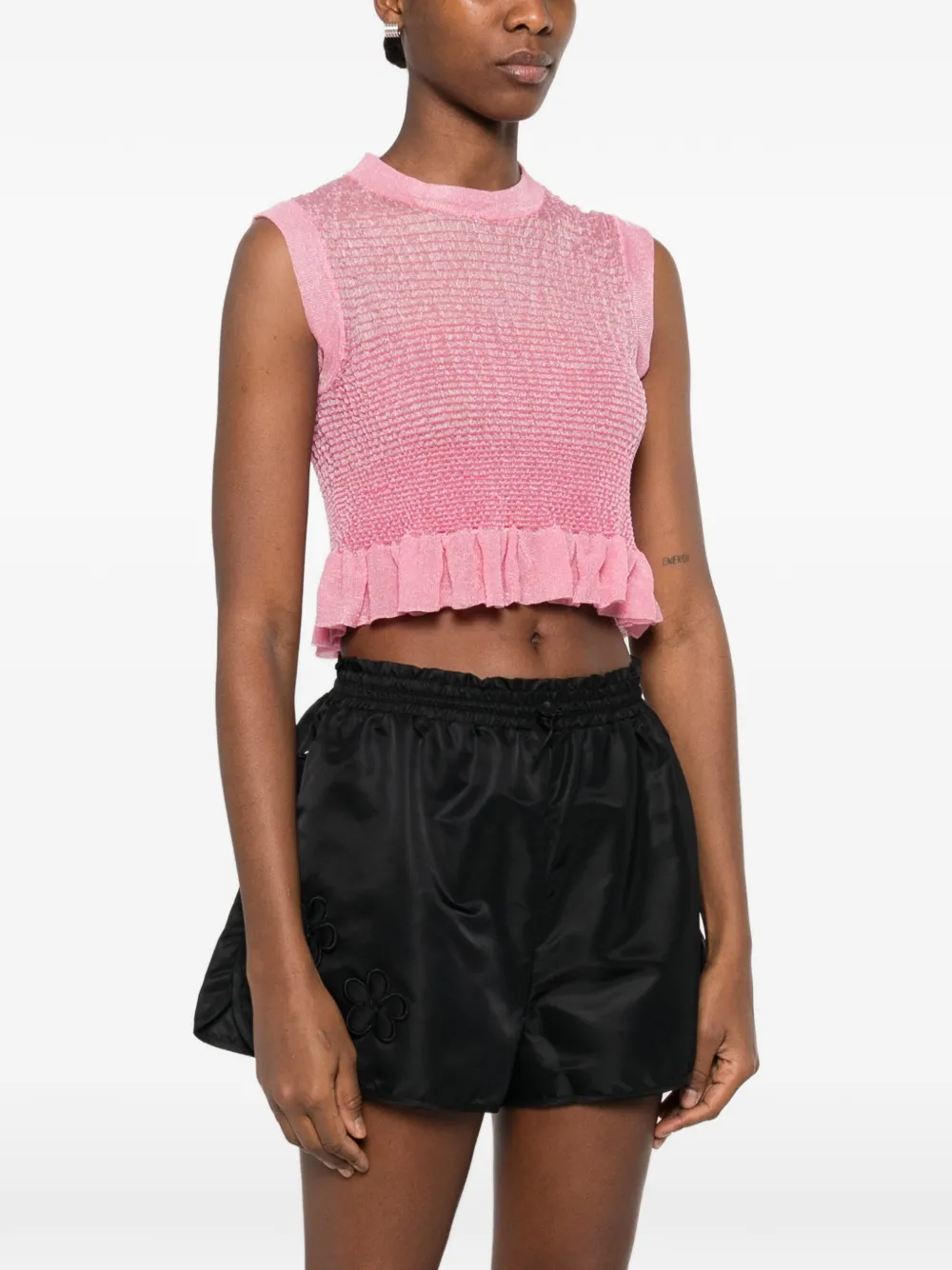 Cecilie Bahnsen Mouwloze tanktop met ruches Roze