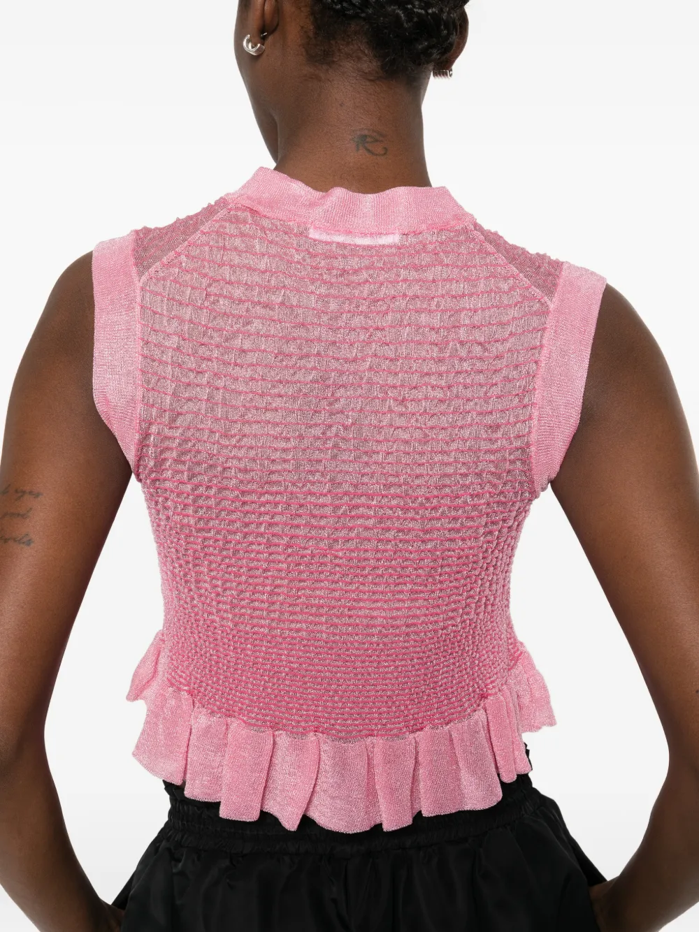 Cecilie Bahnsen Mouwloze tanktop met ruches Roze
