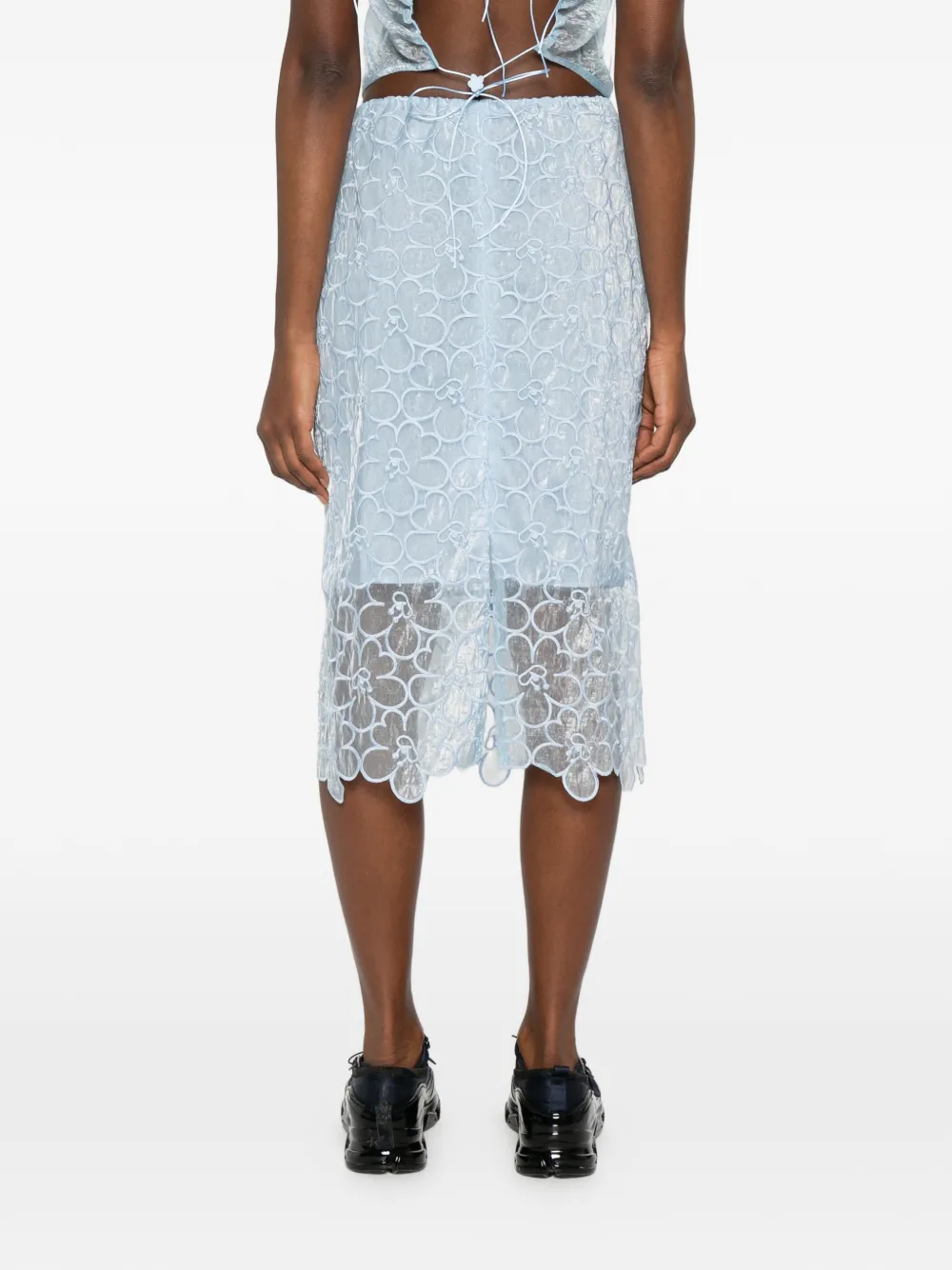 Cecilie Bahnsen Bria midi-rok Blauw