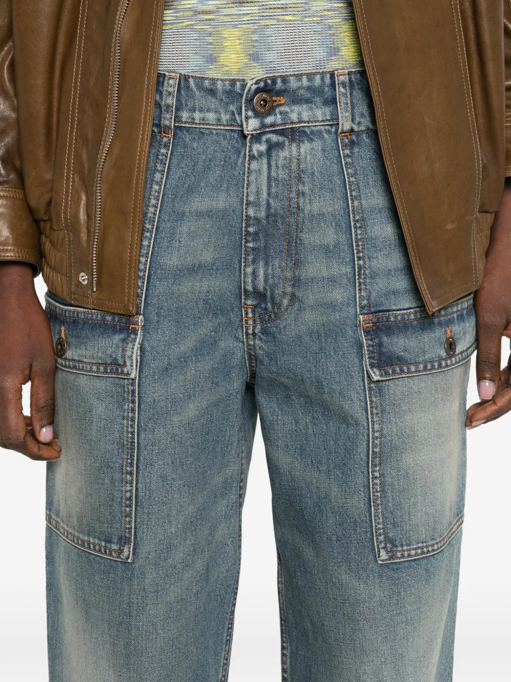 Miu Jeans met meerdere zakken Blauw