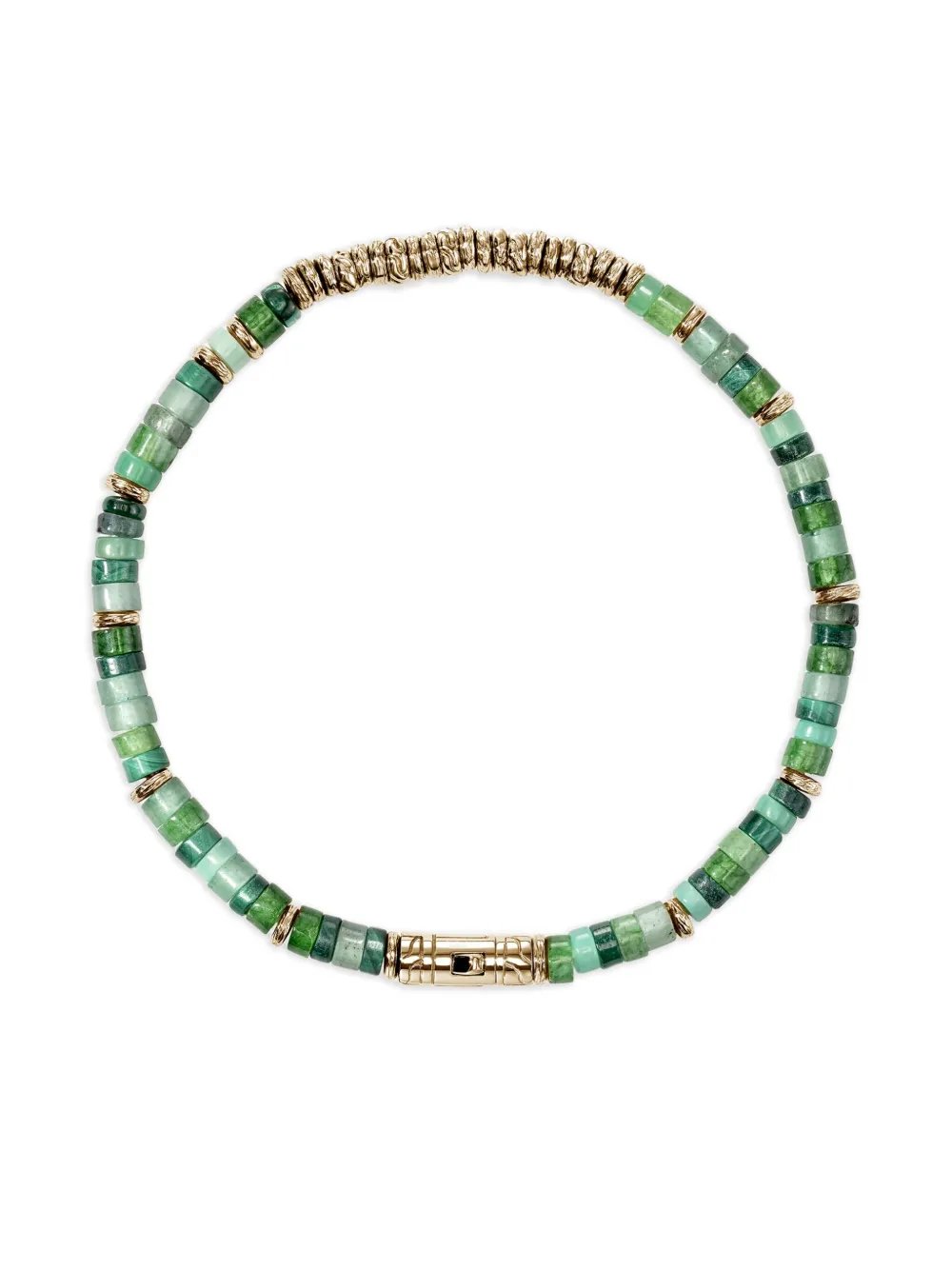 John Hardy 14K yellow gold Heishi malachite beaded bracelet | Green | Image 1