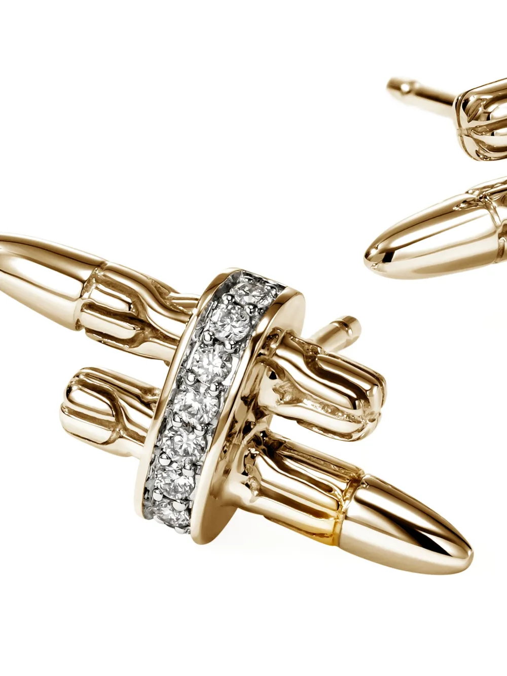 John Hardy 14k Yellow Gold Diamond Earrings In Gold